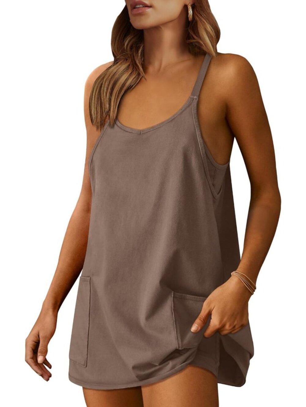 Women's Athletic Tennis Dress with Built-in Shorts - Summer Workout Essential